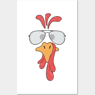 Turkey Face Glasses Posters and Art